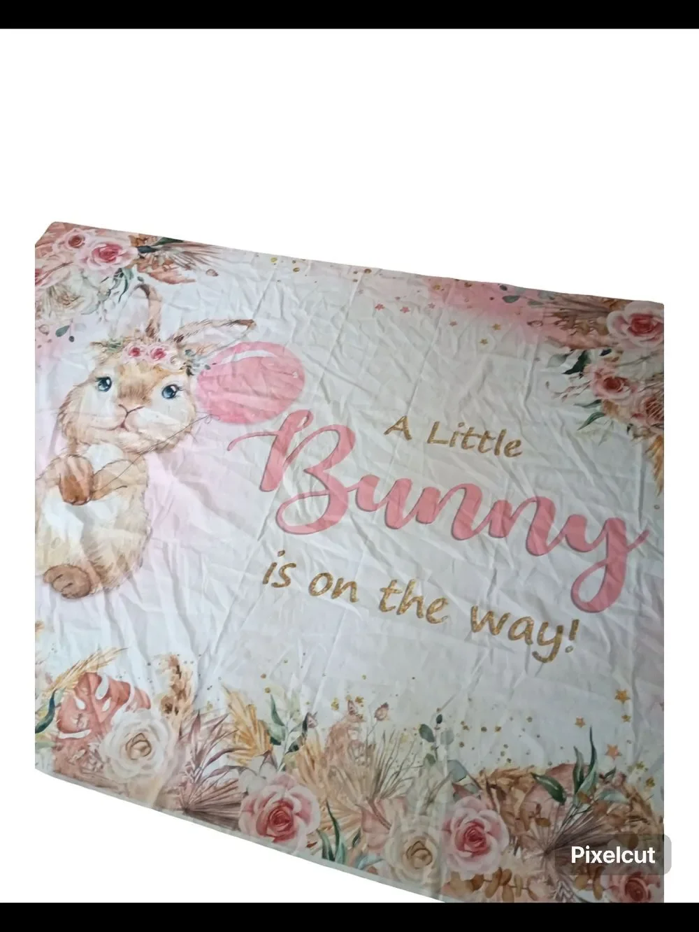 Floral Bunny Baby Shower Banner